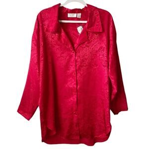 Victoria’s Secret | Vintage NWT Button Front Nightgown Tunic Sleepwear Red M/L